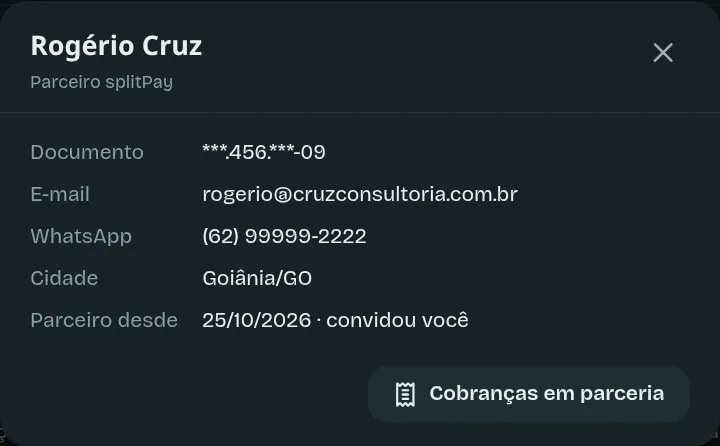 Os detalhes de um parceiro
