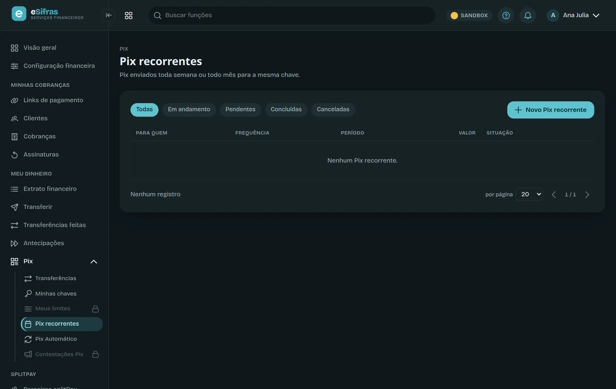 Pix recorrentes