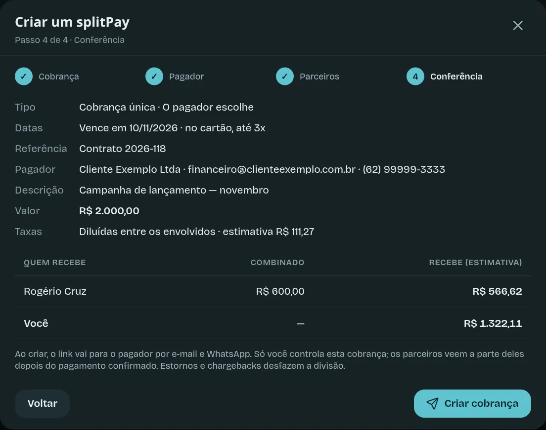 Passo 4: a conferência antes de criar