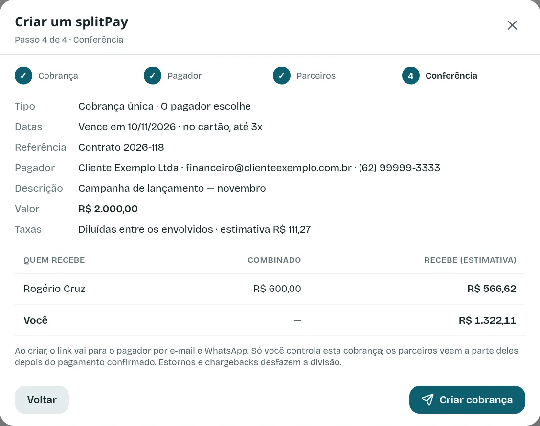 Passo 4: a conferência antes de criar